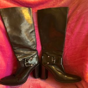 Black buckle calf high Sartore boots